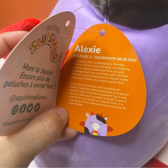 Halloween Squishmallow Alexie the Devil Cow Eating Candy Corn 12” - Picture 9 of 10